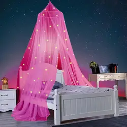 1 Set Bedcover Curtain  Convenient Stars Princess Canopy Bed Room Decor  Wear Resistant Bed Net