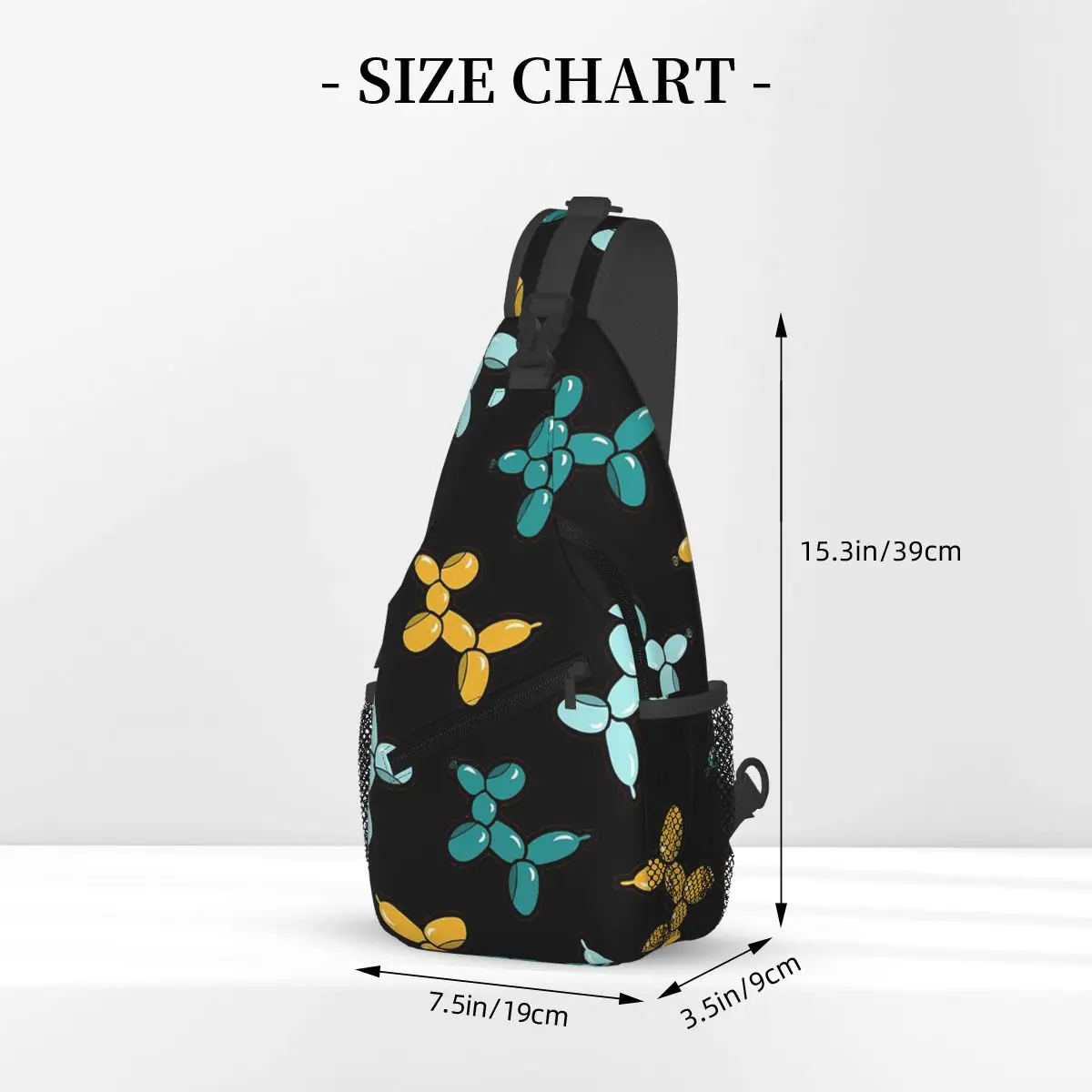 Tas Dada Pola Anjing Balon Warna Merah Tas Selempang Pria Tas Dada Ransel Crossbody Tas Bahu Daypack untuk Bepergian dan Mendaki