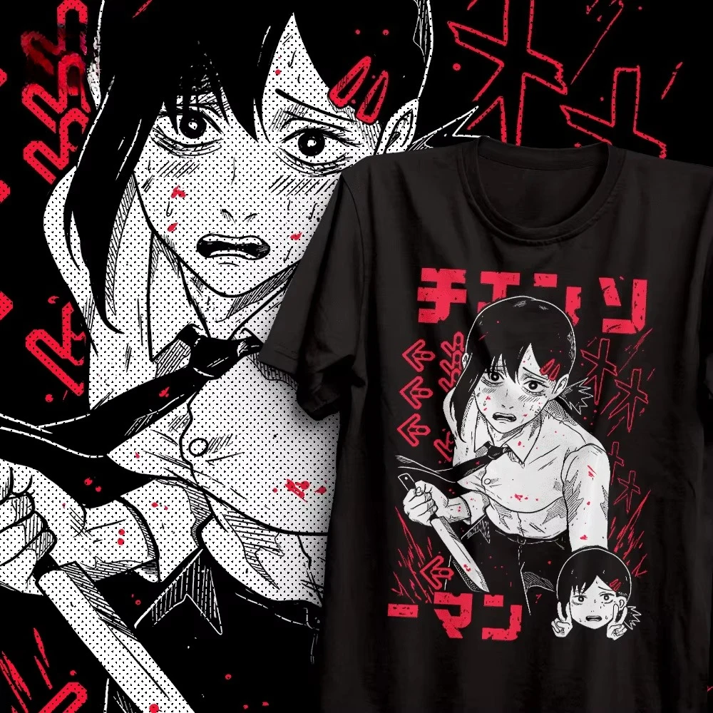 Chainsaw Man Anime Nuevos Enero Printed T-shirt Men's and Women's T-shirt Men's Top Sports T-shirt 2026 Summer New Tee