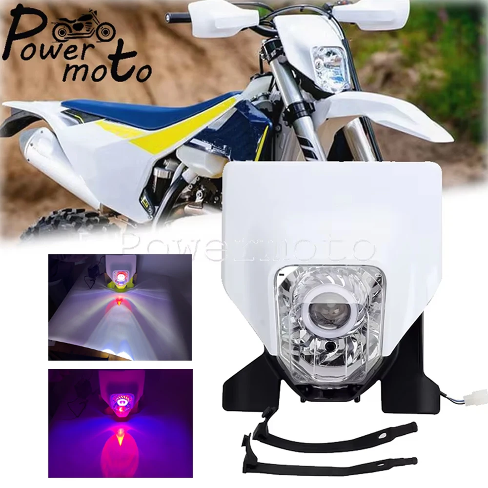 

Motocross Round LED Headlight Beam Assembly DRL Enduro Plastic Lamp For FC TC TE FE FX TX 125 250-450 501 FE250 FC250 TE300 2022