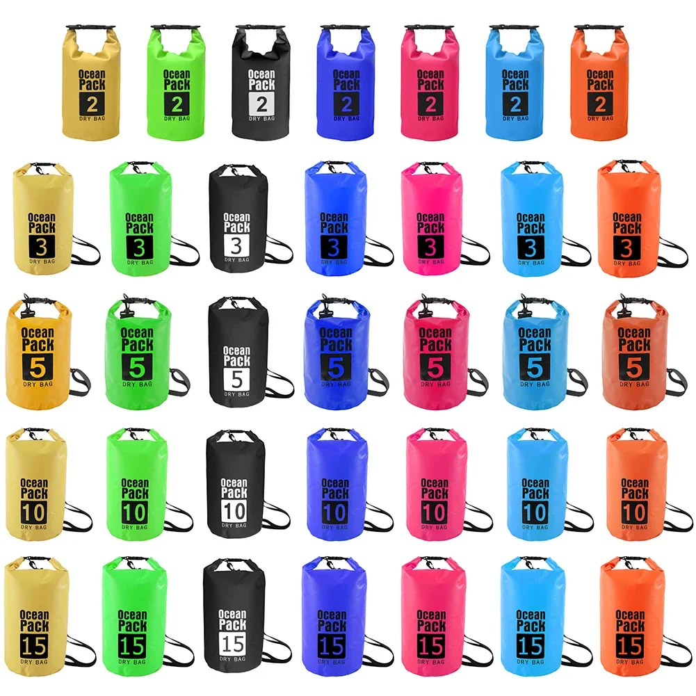 ถุงกันน้ำสำหรับว่ายน้ำกลางแจ้ง1ชิ้นถุงกันน้ำสำหรับพายเรือคายัคล่องแพพายเรือแม่น้ำสำหรับเดินป่าตั้งแคมป์กลางแจ้ง