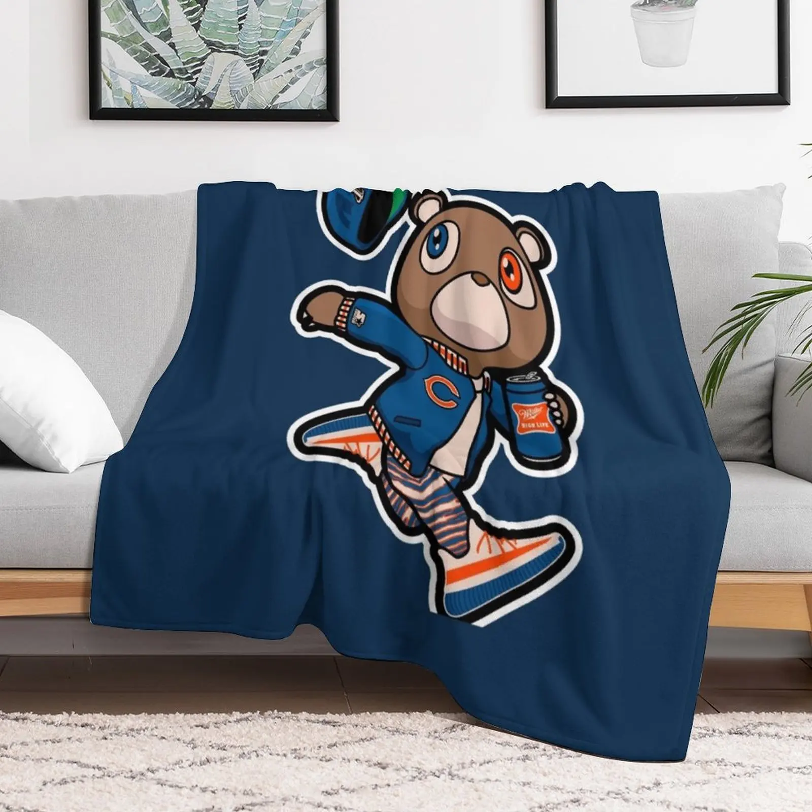 Kanye West Dropout Bear Chicago Vintage Graduation Throw Blanket Giant Sofa Weighted For Baby Blankets