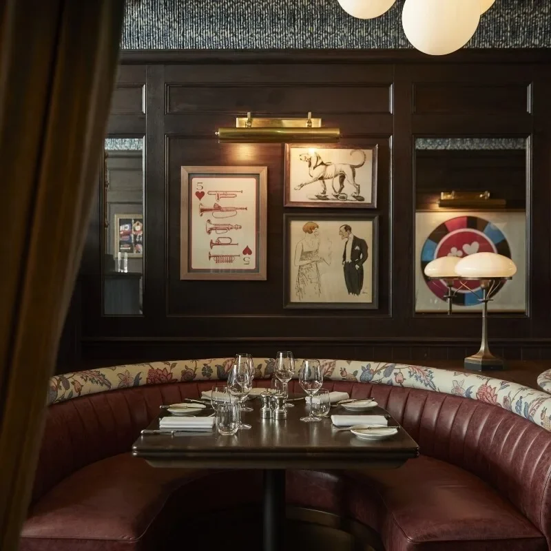 customized high quality restaurant sofa U shape booth seating sofas commercial use retro leather booth sofa dining set