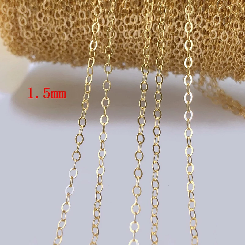 14K Gold Filled 1.3MM Cable Chain Necklace - Minimalist Gold Jewelry DIY Chain for Pendants