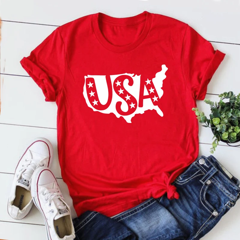 

USA 4th of July T Shirt Vintage America Women Clothes Patriotic Shirts Fourth of July Tee July 4th Vintage Clothes