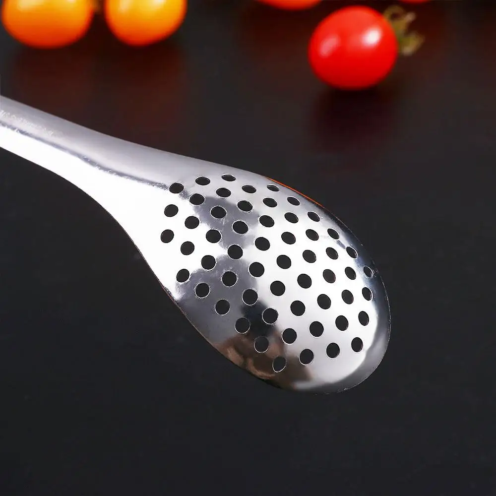 Creative Stainless Steel Cooking Colander Strainer Kitchen Gadgets Slotted Spoon Kitchen Tool Caviar Spoon