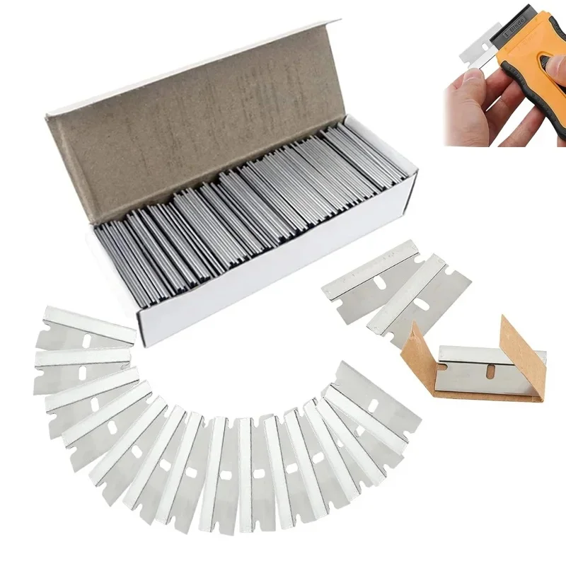 NeoWrap Replacement Scraper Blades Individually Wrapped Stainless Steel Razor Blades for Scraper Tools Removing Labels Stickers