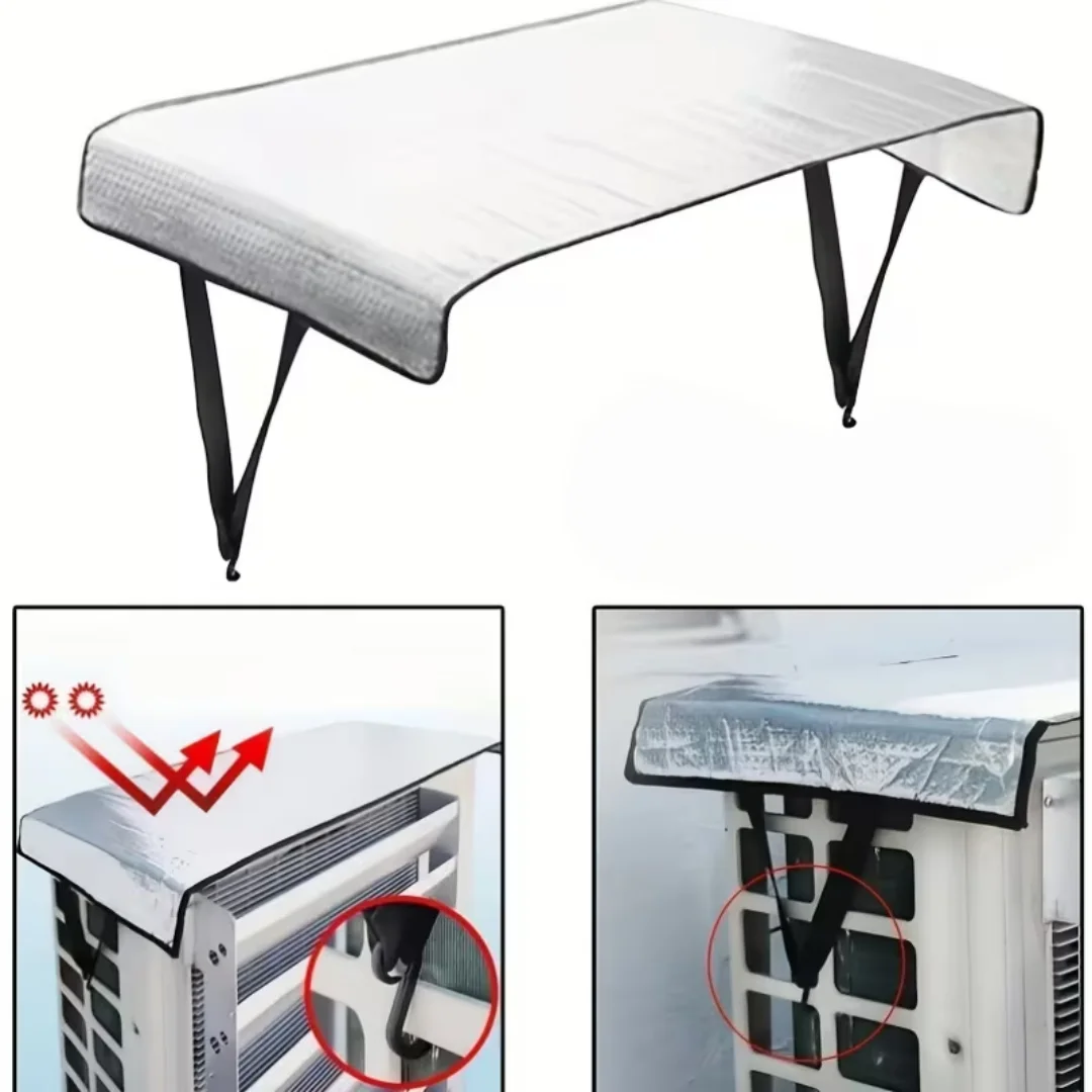 1/2/3/5pcs Air Conditioning Cover Outdoor Sun Rainproof Temperature Reduce Anti-Dust Anti-Snow Cleaning Cover Top Protective Cov