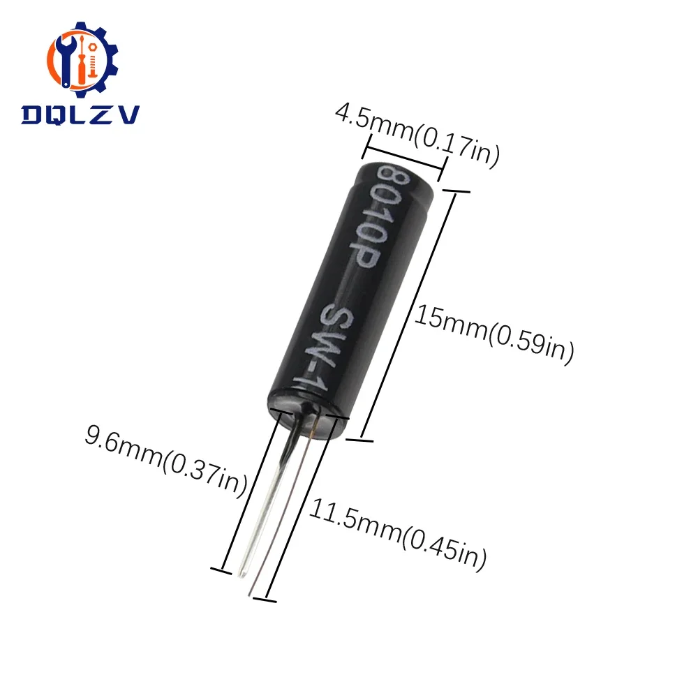 SW-18010P 12V Black Highly Vibration Switch Ball Tilt Double bead Angle Spring Sensor SW18010