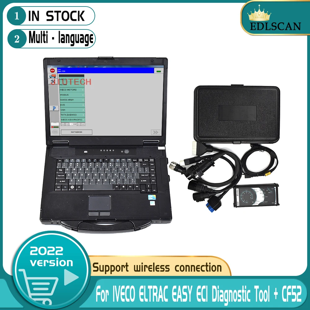 

For IVECO EASY ECI for IVECO with CF 19 Laptop TRUCK 38Pin to 16Pin Connector USB Cable Car Diagnostic Tool with Software