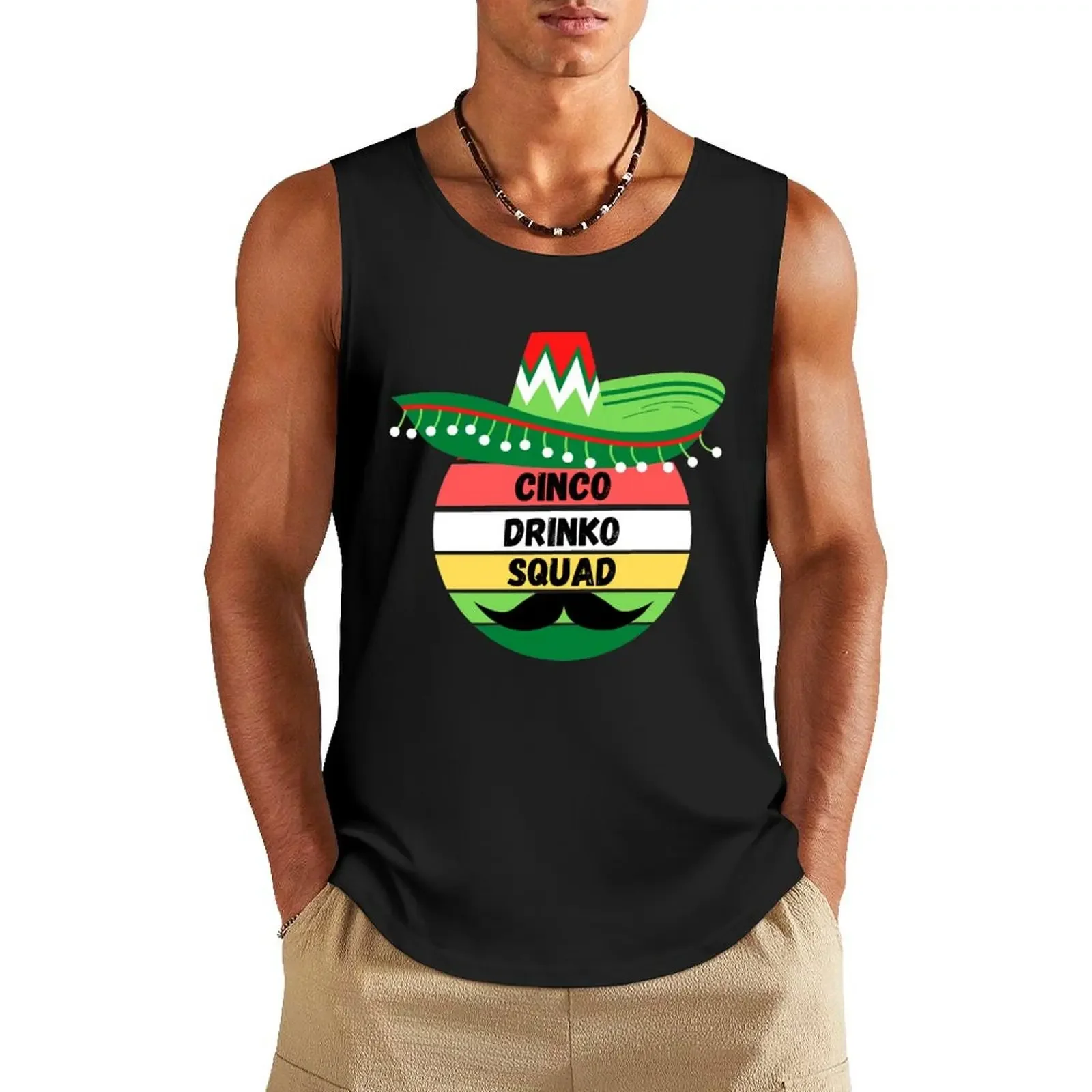 Cinco Drinko Squad Mexican ,Funny Cinco De Mayo Tank Top sports vest t-shirts for men Men's clothing bodybuilding t-shirt