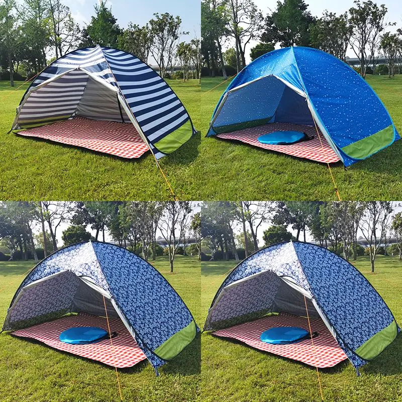 Full-automatic construction-free quick-opening sun-proof rain-proof seaside sun-shading tent anti-ultraviolet ray