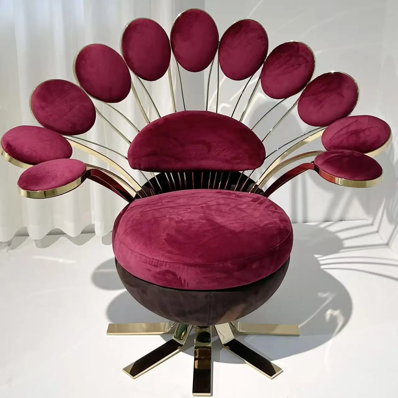 Luxury 304 Stainless Steel Peacock Chair Modern Designer Sculpture Accent Chair Statement Villa and Mansion Artwork