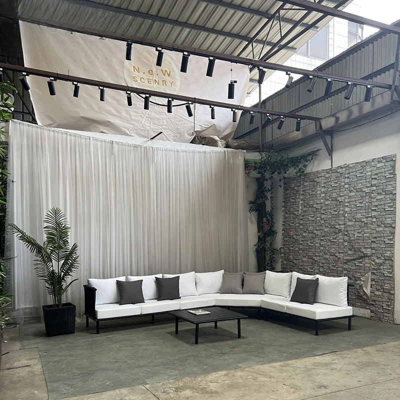 

Outdoor rattan courtyard sofa simple leisure table and chair furniture open-air sun protection balcony sofa chair aluminum alloy
