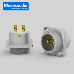 Monosaudio GM16G 2pin GX16 Male Socket Chassis Pure Copper 24K Gold Plated Micro Male Connector GX16
