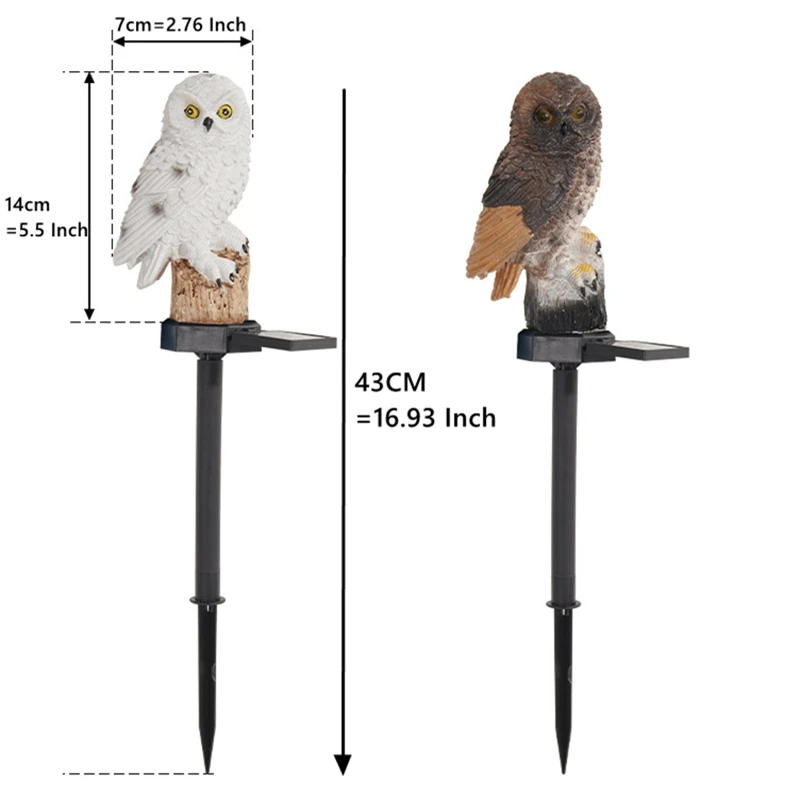 Solar Resin Owl LED Light Outdoor Waterproof Garden Lawn Decorative Lamp Best Selling Solar Powered Lantern Durable & Energy