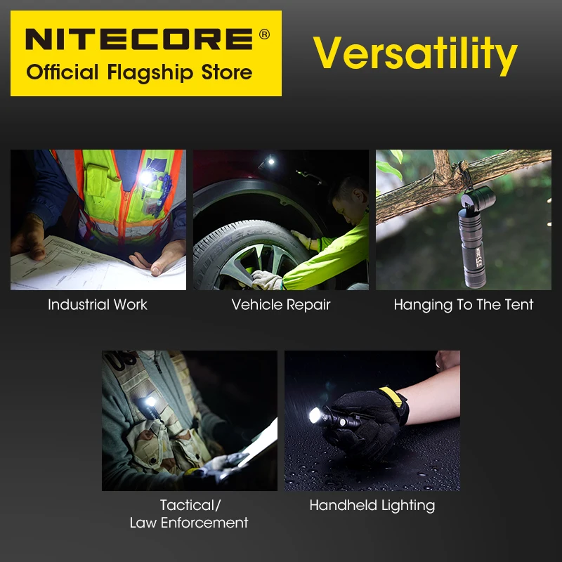 Nitecore Mt21c L-Vormige Zaklamp 90 ° Verstelbare Werklamp Multifunctionele Magnetische Zuig Edc Troch Lantaarn, Cree XP-L Hdv6