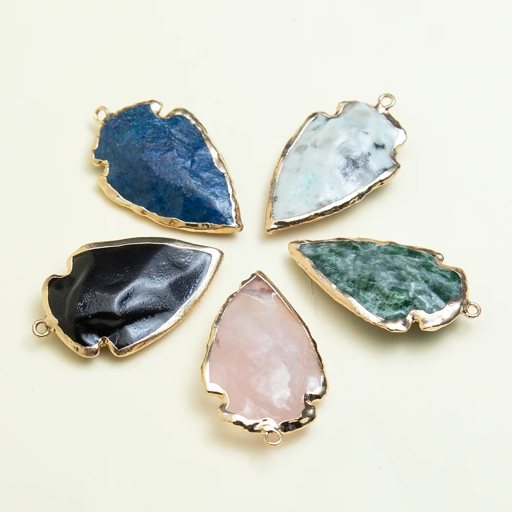 14 أنواع من المعلقات على شكل ورقة الحجر الطبيعي 23-38 مللي متر مجوهرات ساحرة عقد دي اي واي القرط اكسسوارات هدية عيد الحب #3