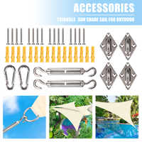 24Pcs Shade Sail Hardware Kit for Triangle Rectangle Sun Shade Sail Awning Sun Shelter Installation 304 Grade Stainless