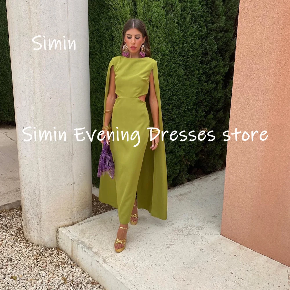 

Simin Satin Mermaid Scoop Neckline Popular Formal Prom Gown Ankle-length Evening Elegant Party dresses for women 2023