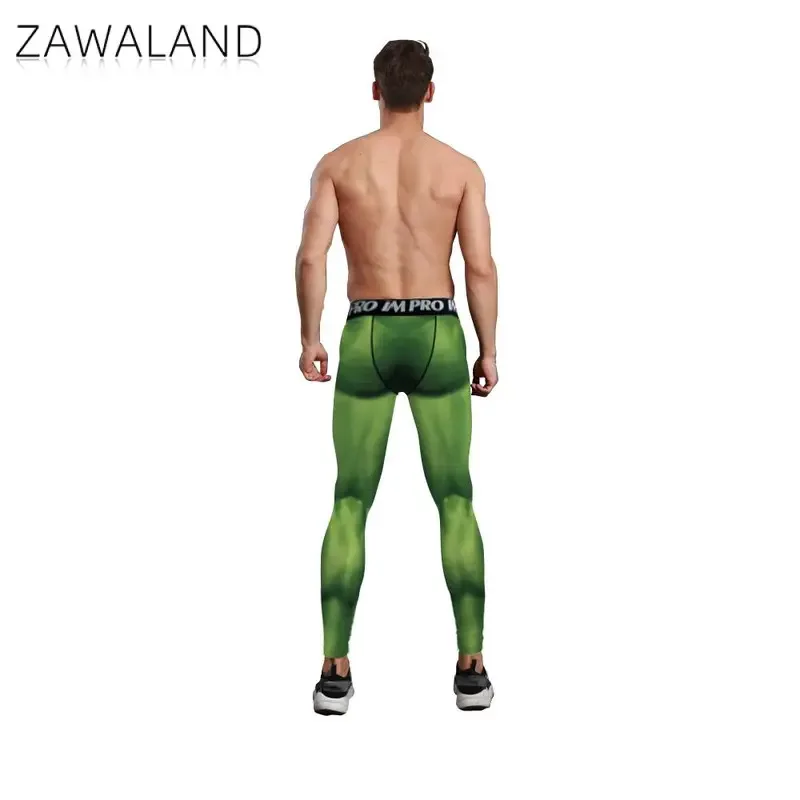 CyZawaland أداء الهالوين خارقة تأثيري هالك ضغط الجوارب الرجال العضلات طباعة السراويل تجريب اللياقة البدنية السراويل