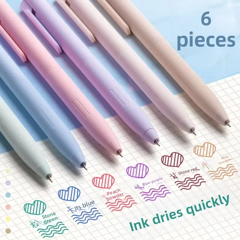 Simple Design Colorful Click-Type Ballpoint Pen High Aesthetic Value INS Student Highlighter Office Signature ST Needle Head Pen
