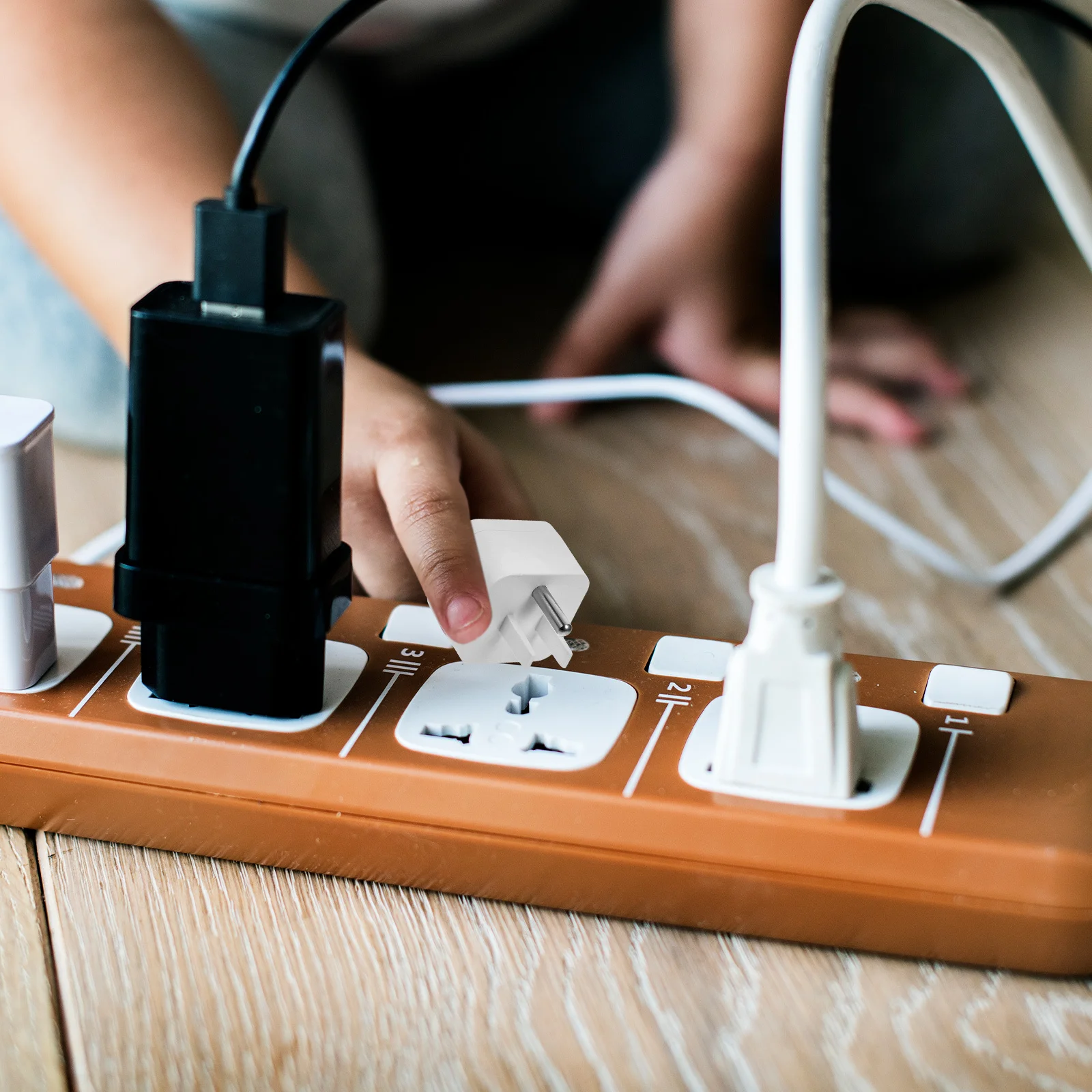 

2pcs Grounding Plug Adapter Earth Wire Power Connector For Safe Electrical Connection Universal Outlet Surface Panel Socket