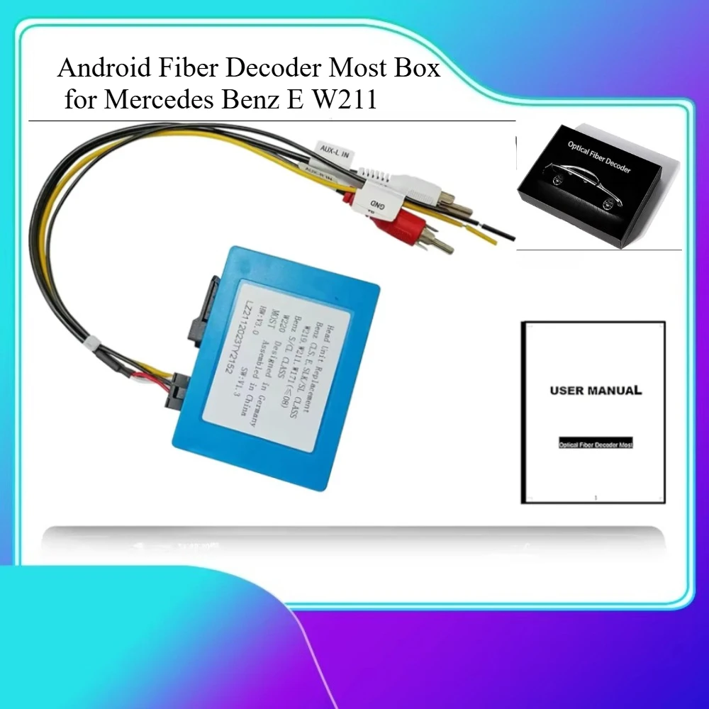 Android Fiber Decoder Most Box for Mercedes Benz E CLS SLK SL S CL Series W219 W211 W171 ≤ 2007 Car Stereo Radio Optical