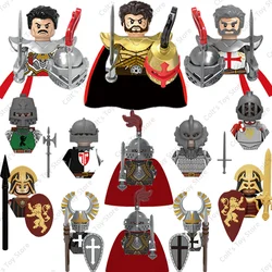 2023 Medieval Army Ancient Rome Cavalier Guards Empire Soldiers Gold Knight Combat Priest Mini Actoin Figures Building Blocks