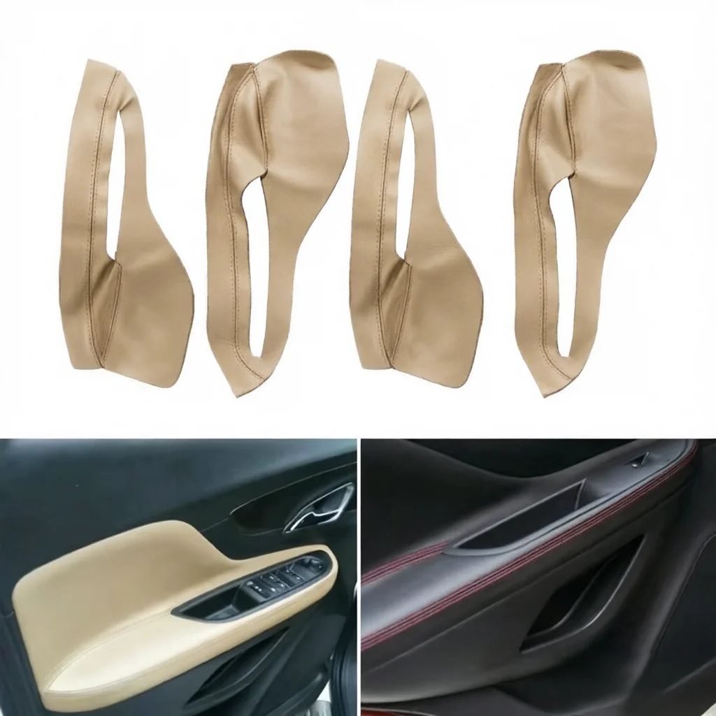 For Buick Encore 2013-2016 Door Armrest Protective Cover Soft Microfiber Leather Trim Replacement + Installation Kit