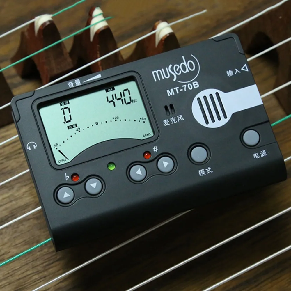 Built-In Microphone Music Tuner with Clip 3 Modes 3 in 1 Metronome Tone Generator LCD Simple Operation Electronic Metronome