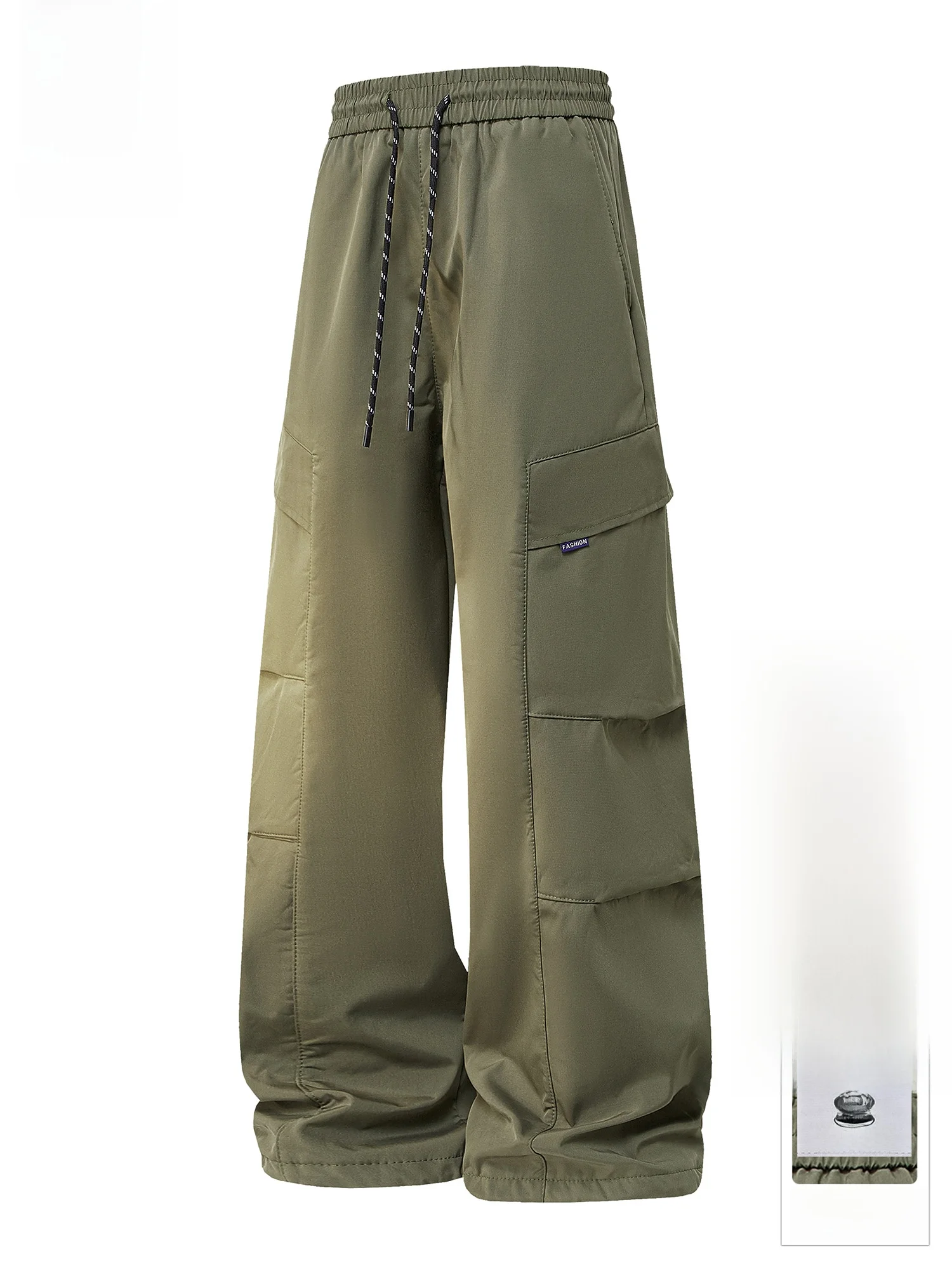 

Мужские повседневные брюки Paul Frank на флисовой подкладке, прямые широкие брюки-карго в американском стиле, свободный крой, осень-зима