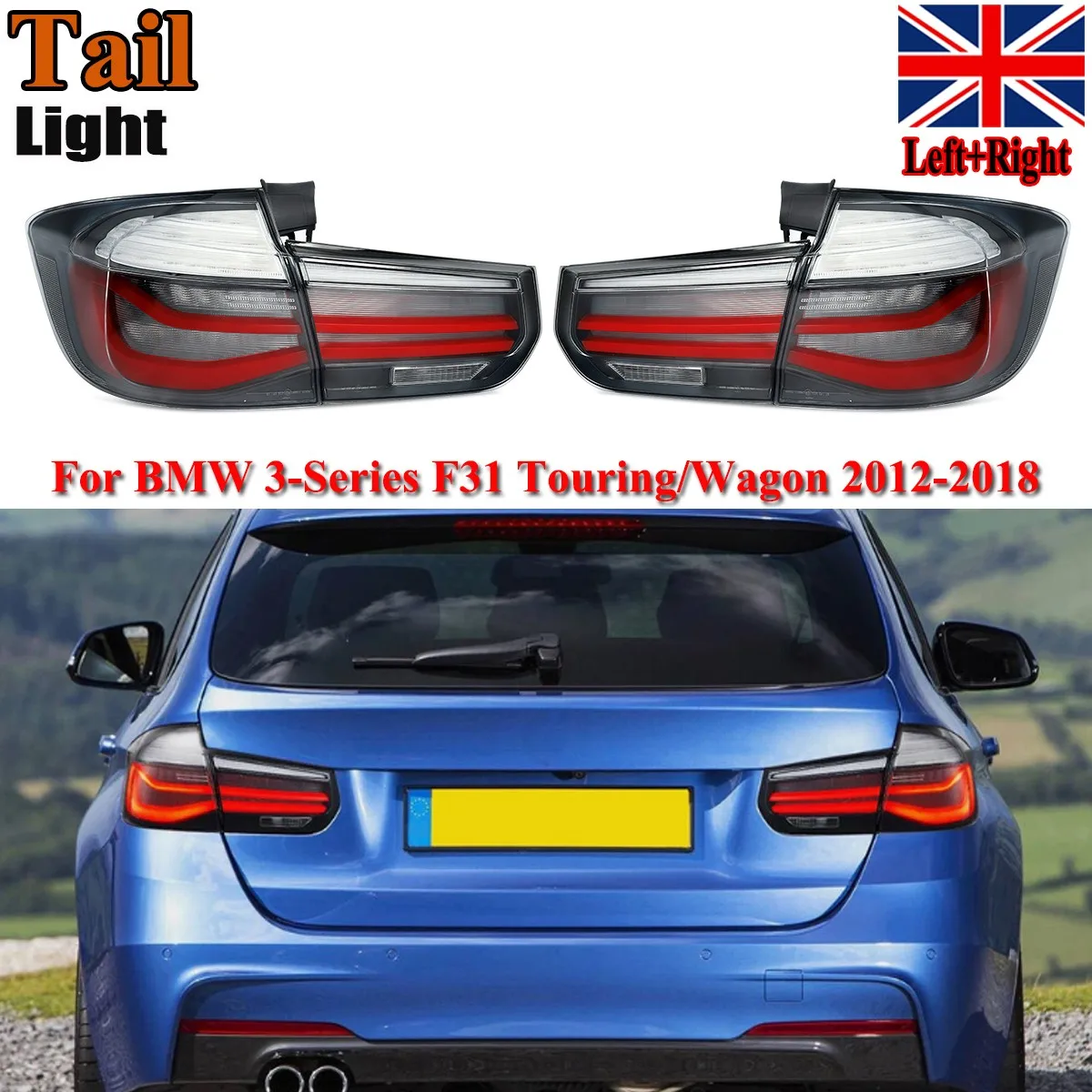 LCI Style Smoked LED Rear Lights For BMW 3 Series F31 320i 330i 340i Touring 2012 2013 2014 2015 2016 2017 2018 Tail Lamps DRL