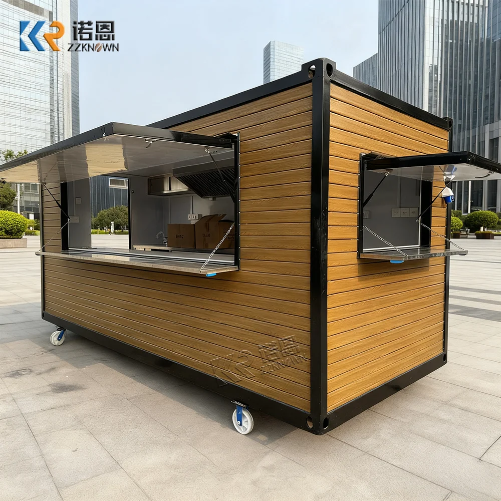Prefabricated Shipping Container Bar Concession Kiosk Container Cafe Restaurant  with Fully Equipped Kitchen