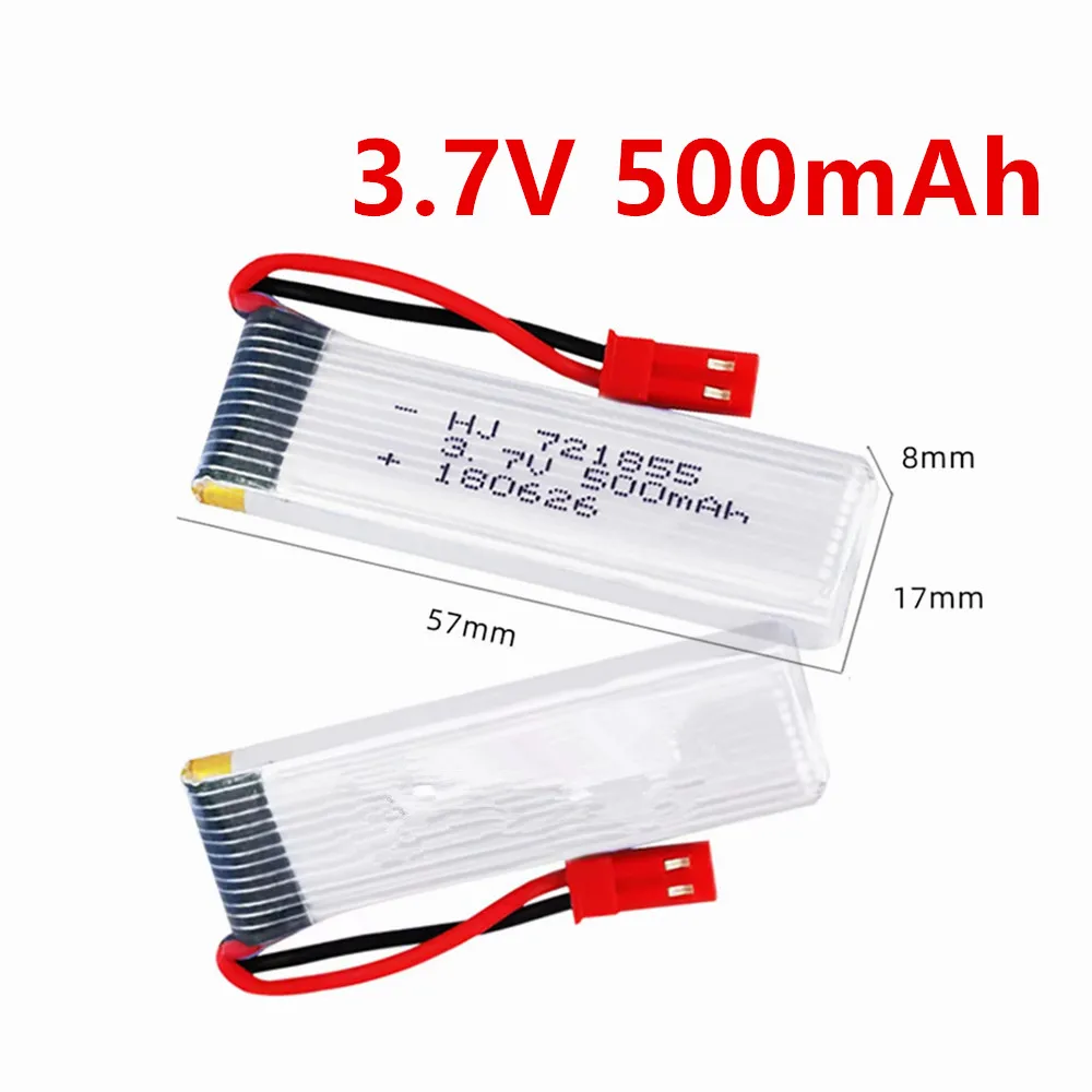 3.7v 500mAh 721855 Battery JST Plug 25C For Udi U815A U818A U819A L6052 L6036 V212 V222 H07 RC Drone Accessory