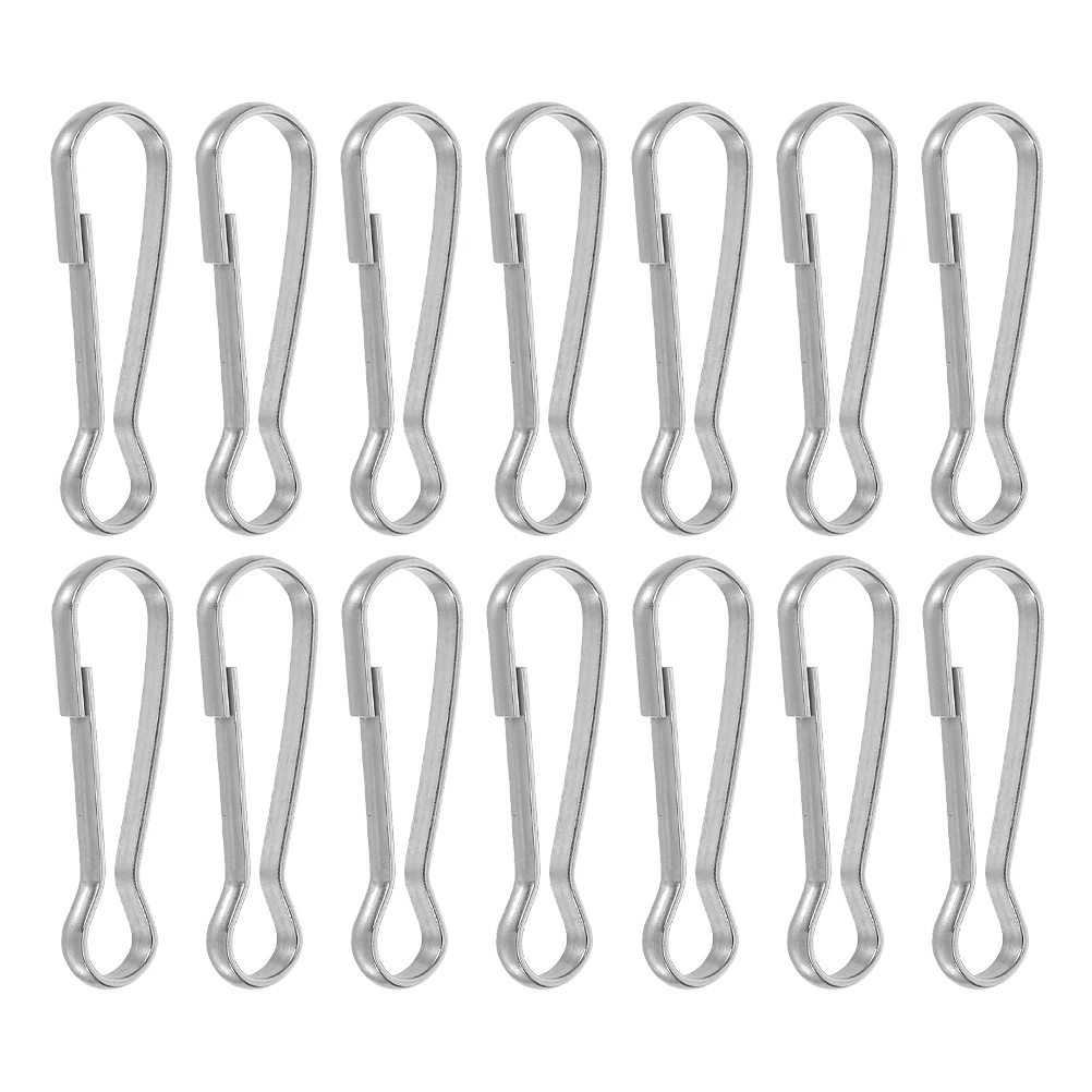 

30pcs Multifunctional Spring Clips Durable Stainless Steel Mechanism Diy Lanyard Hooks Keychains Badge Name Tags