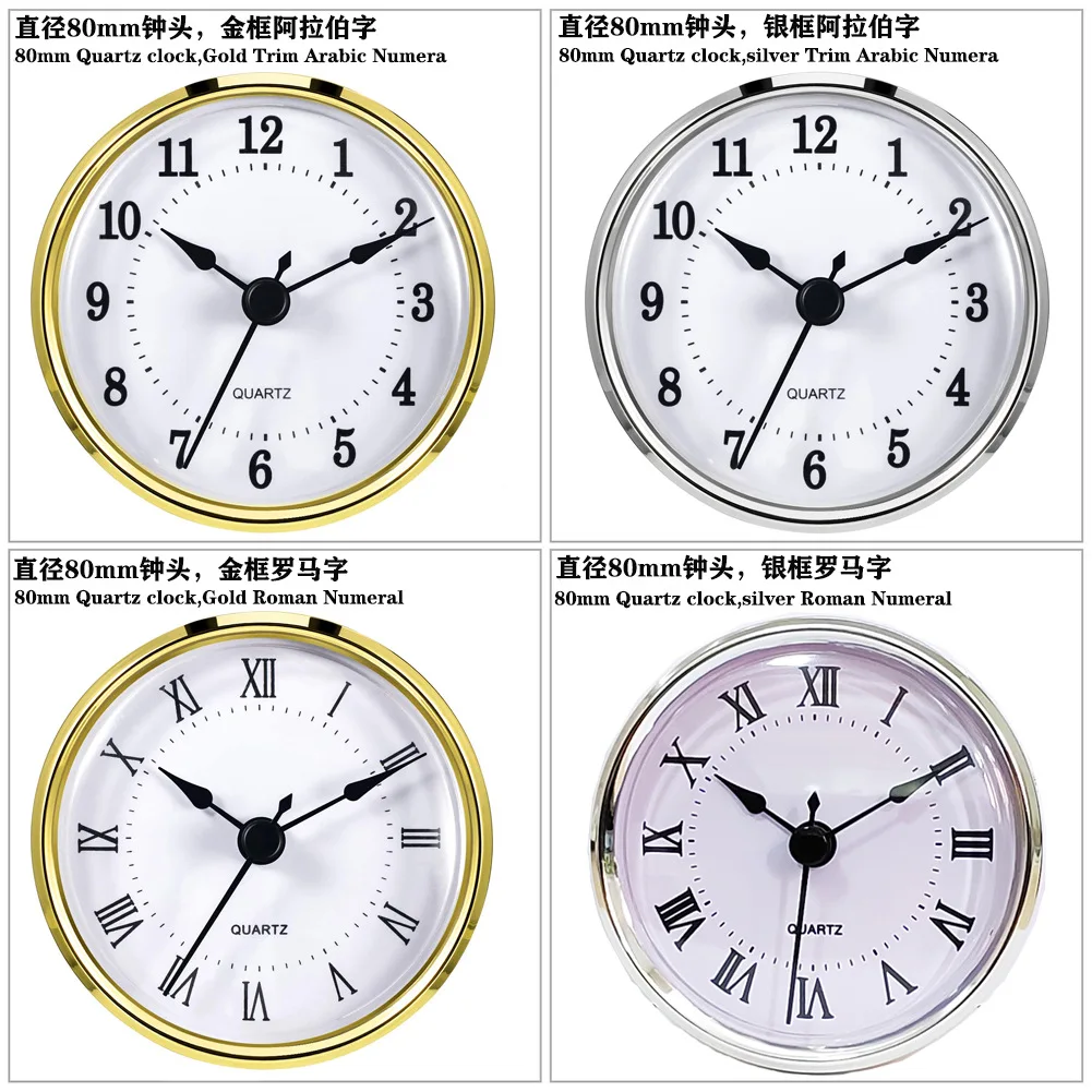 クォーツコア付きクリスタル時計,手工芸品がちりばめられた時計,80mm