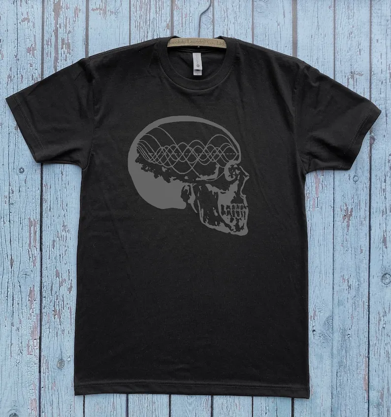 Unisex MUSIC MINDED Shirt Tone Wave Skull Sacred Geometry Clothing Frequency Pythagoras Tee