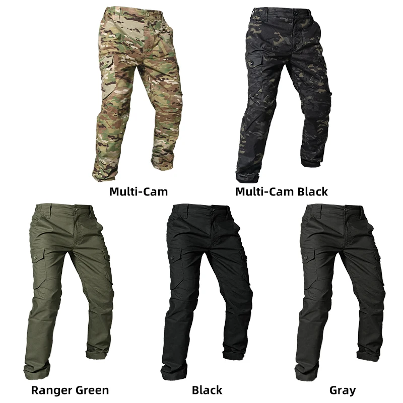 IDOGEAR Tactical Pants With Large Pockets Combat Uniform Sport Outdoor Climbing Trousers Ranger Green Cargo For Men 3214