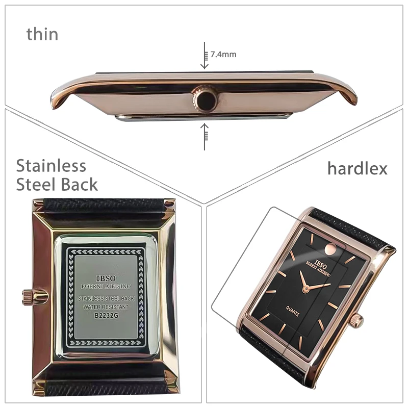Orologi da polso rettangolari originali maschili grandi marche in pelle impermeabile orologio da polso per ragazzi neri orologi da lavoro di moda abito da uomo,orologio da polso uomo nero,orologio rettangolare