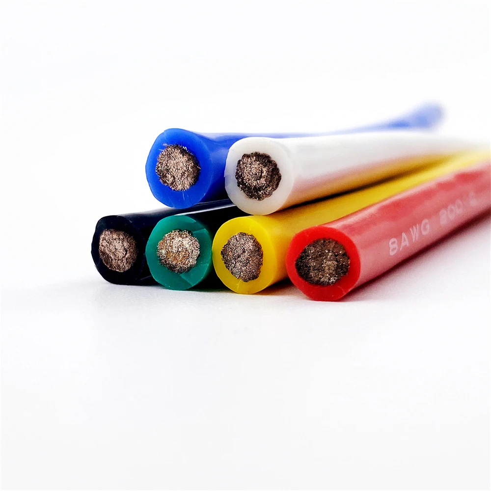 Silicone Wire Very Soft Power Electric Cable Multiple Colors Blue Green Yellow 17 15 13 11 9 AWG 17awg 15awg 13awg 11awg 9awg