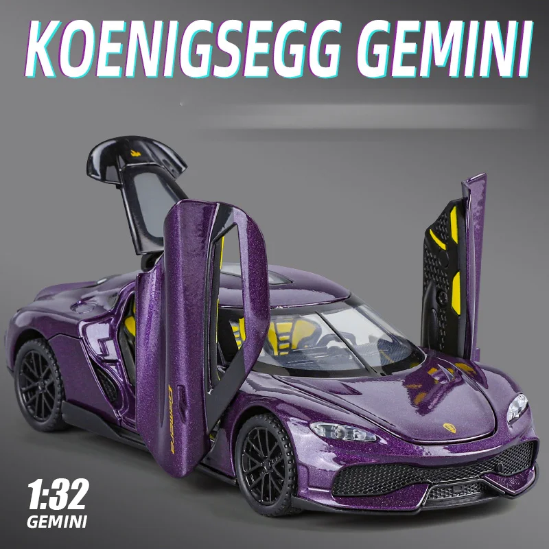 1:32 Gemini gt modello di supercar in lega modello di simulazione modello di veicolo collezione di suoni e luci regali giocattolo per bambini