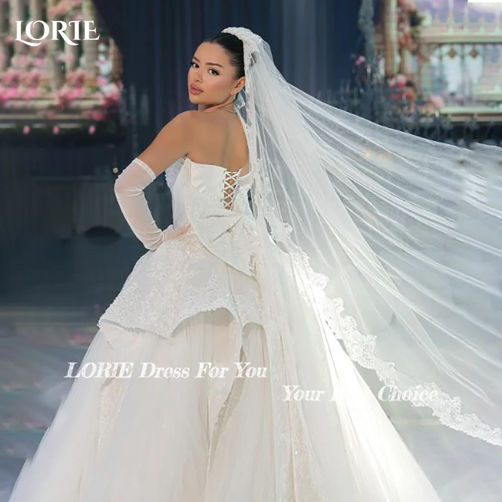 

LORIE Boho Baroque Embro Wedding Dress Ball Strapless Sequins Sweetheart Backless Bride Dress Sweep Tail Bridal Gowns Customized