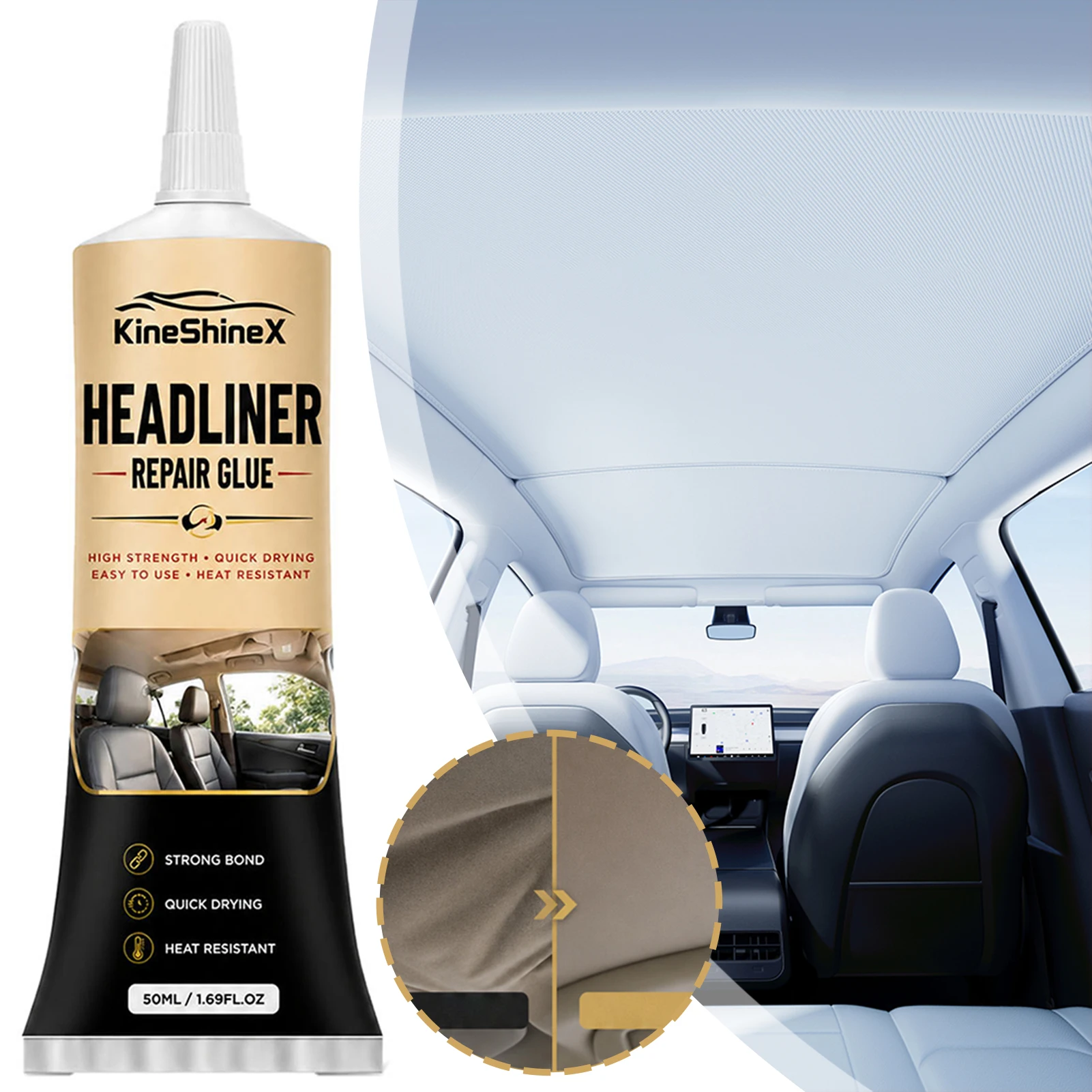 Car Headliner Repair Glue,Roof Velvet Interior Peeling And Warping Renovation Special Adhesive,Car Interior Restoration Repply view 5