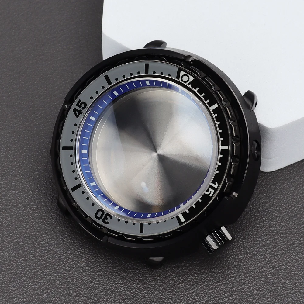 Stainless Steel 47mm Men nh35 Watch Case C3 Glass Bezel 120 Click Compatible For NH35 NH36 Movement Sapphire Glass Mod Tuna Cann