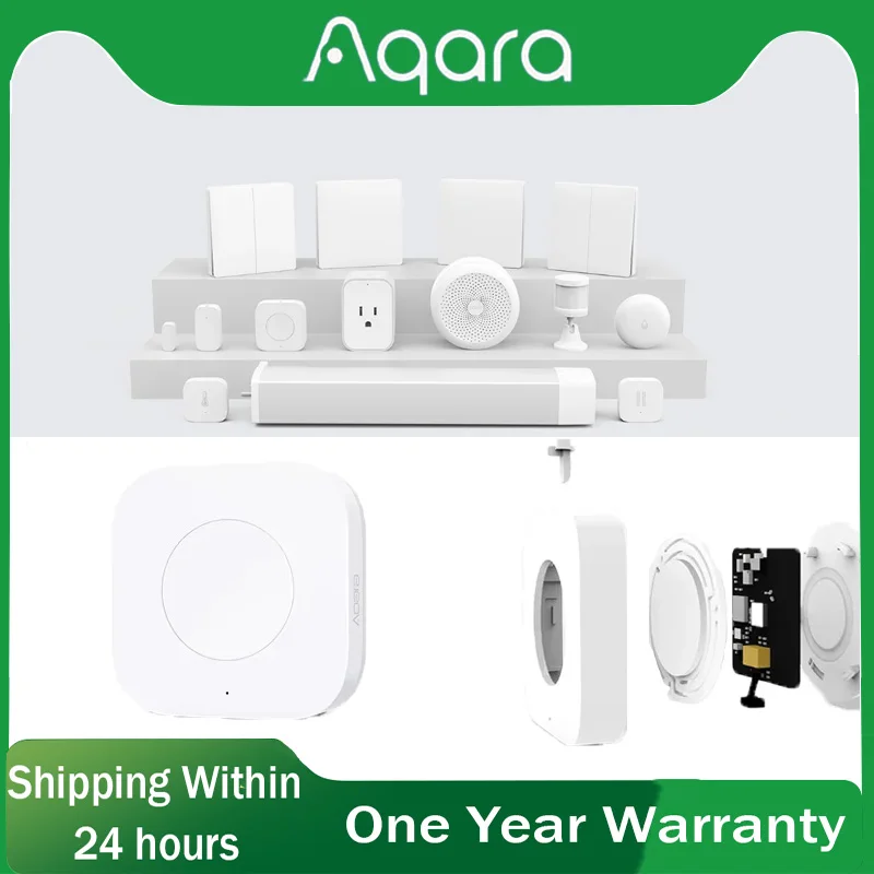

Беспроводной мини-переключатель Aqara, подключение Zigbee, пульт дистанционного управления одной кнопкой, умная беспроводная кнопка освещения для Mihome Homekit
