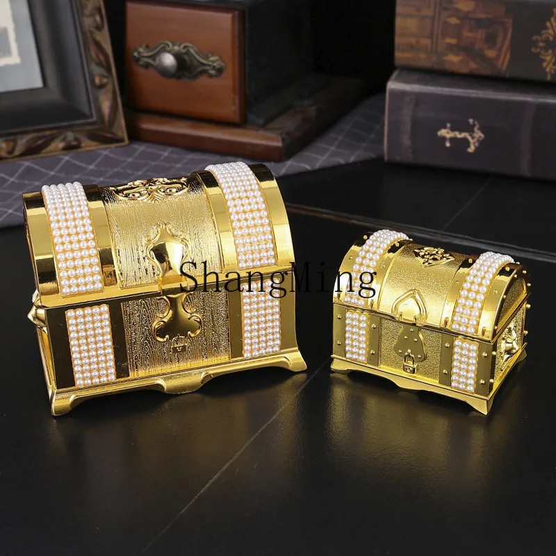 

CL light luxury retro princess jewelry box metal jewelry box exquisite enamel necklace jewelry high-end storage box
