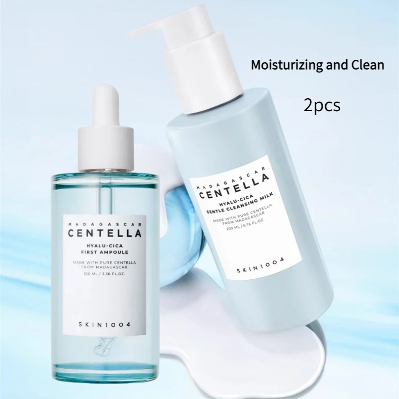 Korean Centella Skincare 2pcs Sets Hyalu-cica Gentle Cleansing Milk,Makeup Remover Moisturizing Cleanser Soothing Dry Skin 200ml
