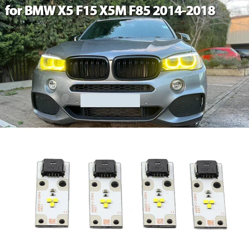 

Желтые светодиодные вставки диодной доски Angel Eyes Light Board дневные ходовые огни для BMW X5 F15 X5M F85 2014 2015 2016 2017 2018