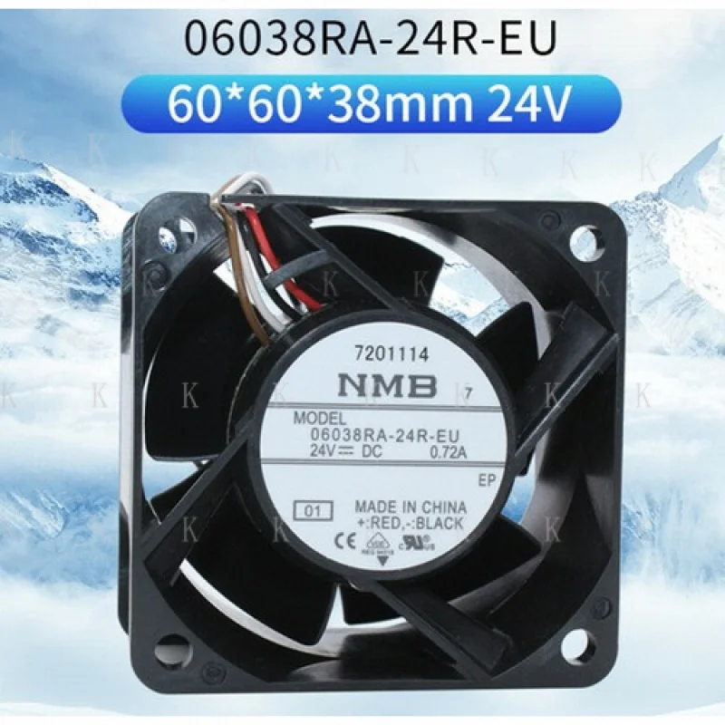 

C FOR NMB 06038RA-24R-EU DC24V 0.72A 6038 6CM Inverter 4-wire PWM Cooling Fan